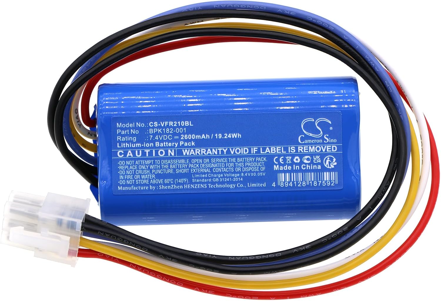 Cameron Sino Battery for Verifone PCA169-001-01, PCA169-404-01-A, Ruby 2, Ruby CI PN:Verifone BPK182-001, BPK182-001-01-A 2600mAh / 19.24Wh