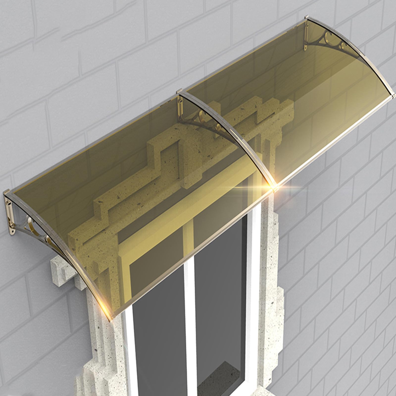 Auvent d'auvent personnalisable et résistant aux UV avec structure incurvée