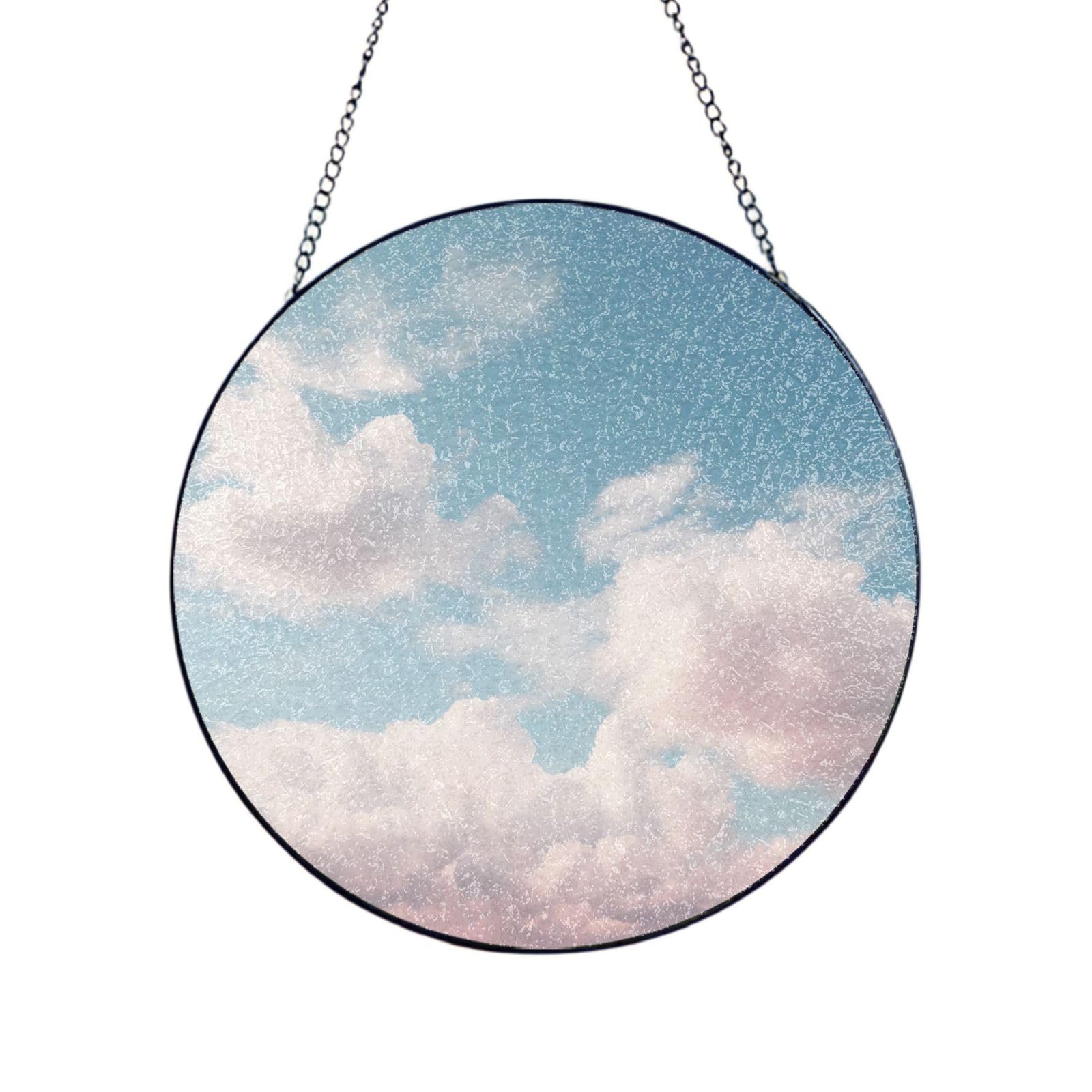 Poezjzw Stained Glass Window Hanging - A Cloud Sun Catcher For Door Garden Home Decor Christmas Mother'S Day Birthday Gifts 6in（15cm）