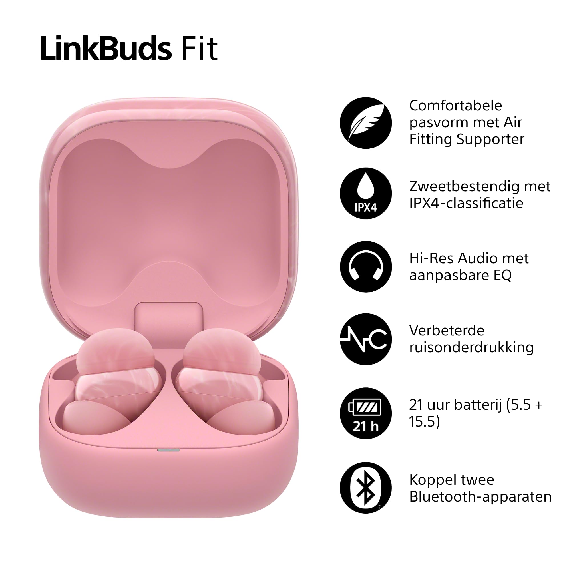 Sony LinkBuds Fit – Volledig Draadloze Bluetooth-oordopjes met Ruisonderdrukking – Groen | Koptelefoons en oordopjes
