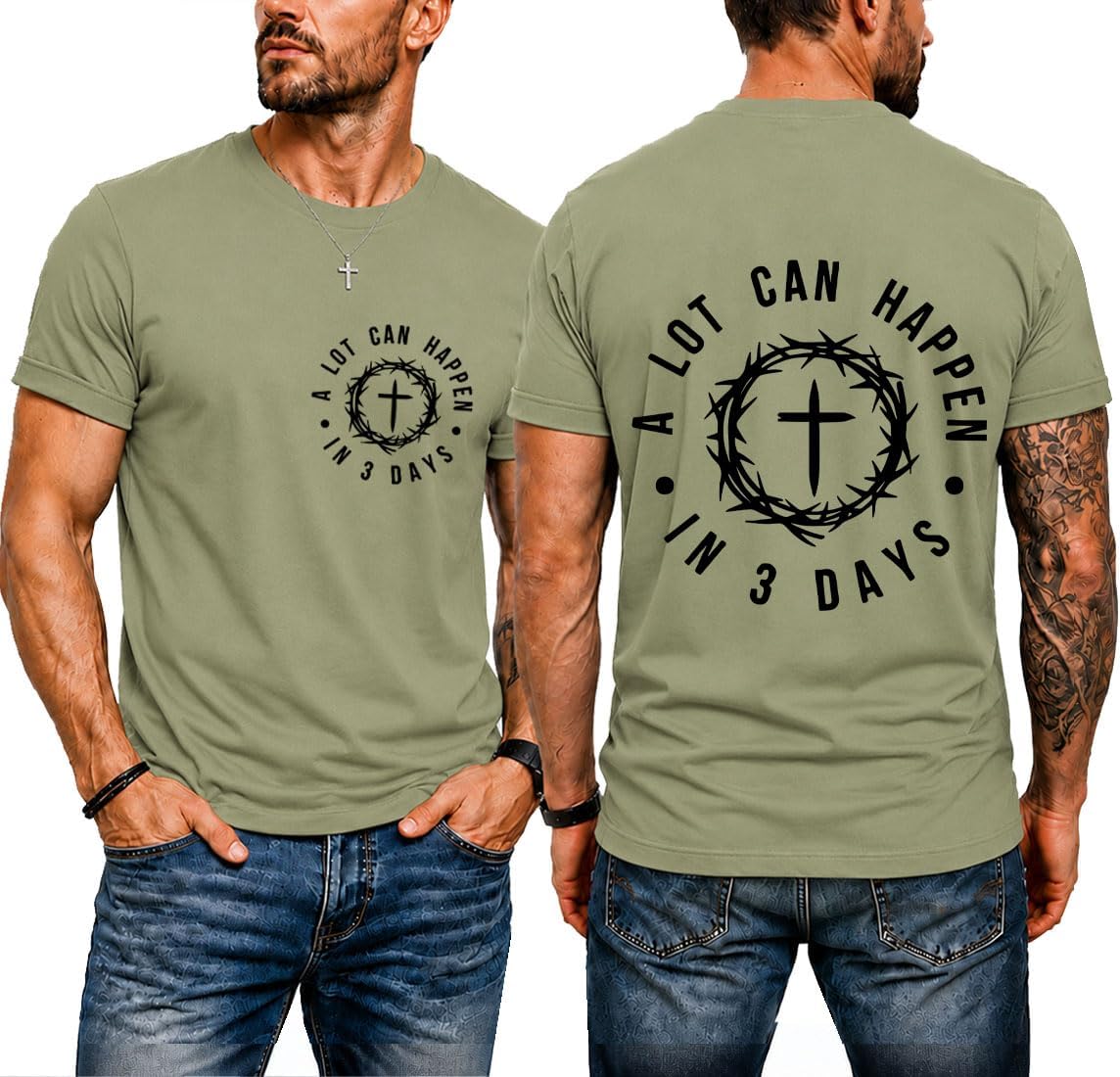 Christian Shirts for Men, A Lot Can Happen in 3 Days Shirt, Christian Tshirts Women Men