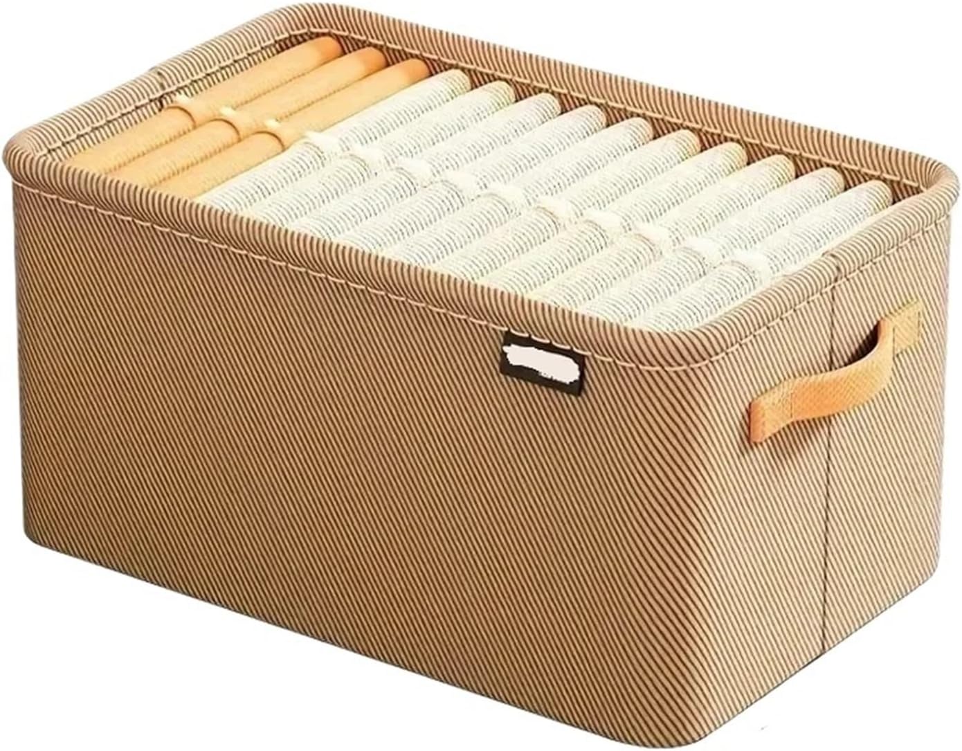 1 Set Wardrobe Organizer Box for Storage Closet Drawers Bedroom Cabinet for Socks for Clothing(Khaki)