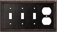 Vista 58 de Henne Bery Sunken Pearls - Placa de pared decorativa resistente para interruptor, cubierta para tomacorrientes (doble dúplex, níquel satinado)