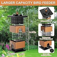 Vista 4 de Auslar Bird Feeder, Metal Squirrel Proof Bird Feeders for Outdoors Hanging, 2.5LB Capacity Squirrel Proof Wild Bird Feeders for Outside and Garden