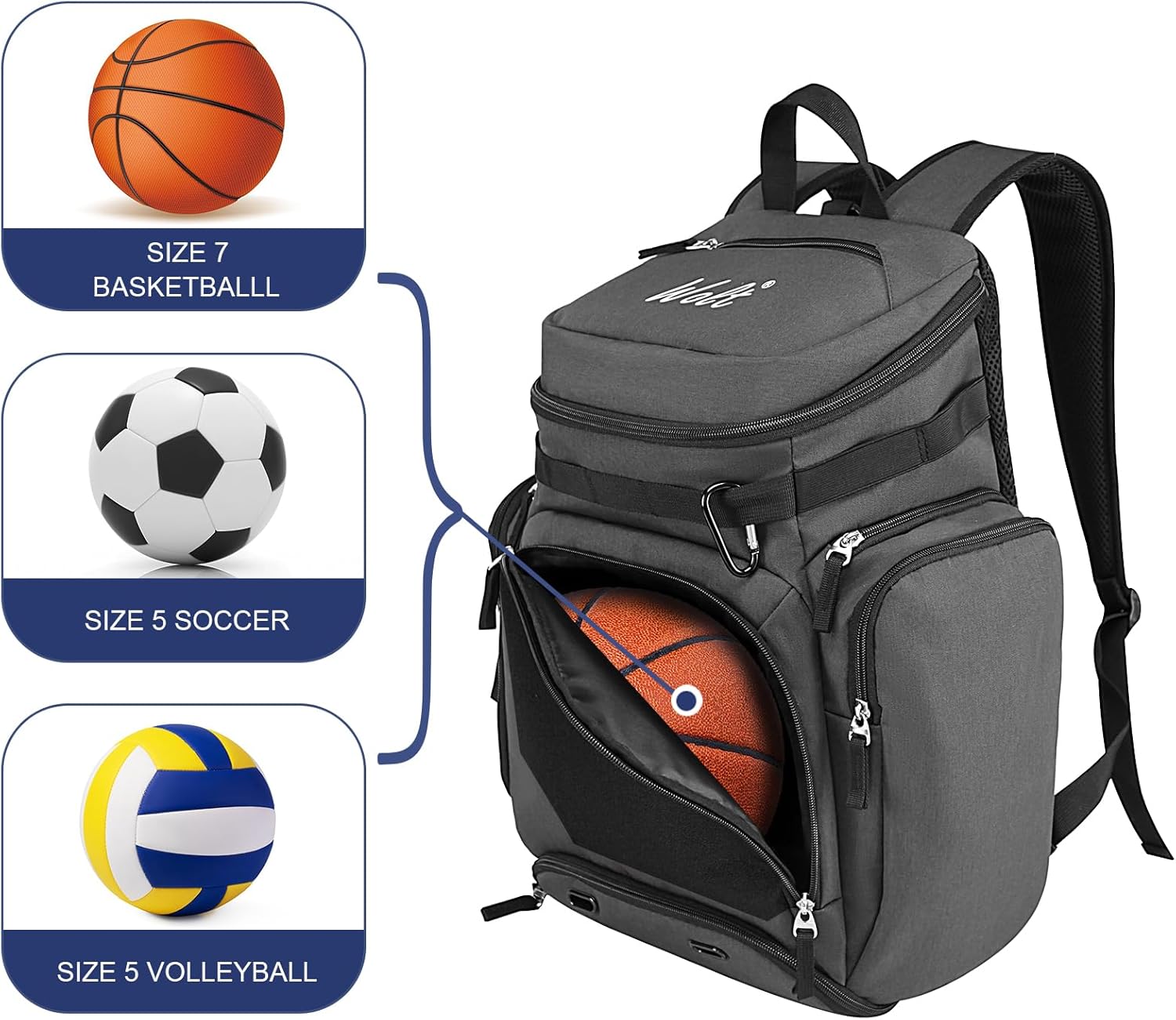 WOLT Sports Equipment Backpack Bag with Ball and Nigeria Ubuy