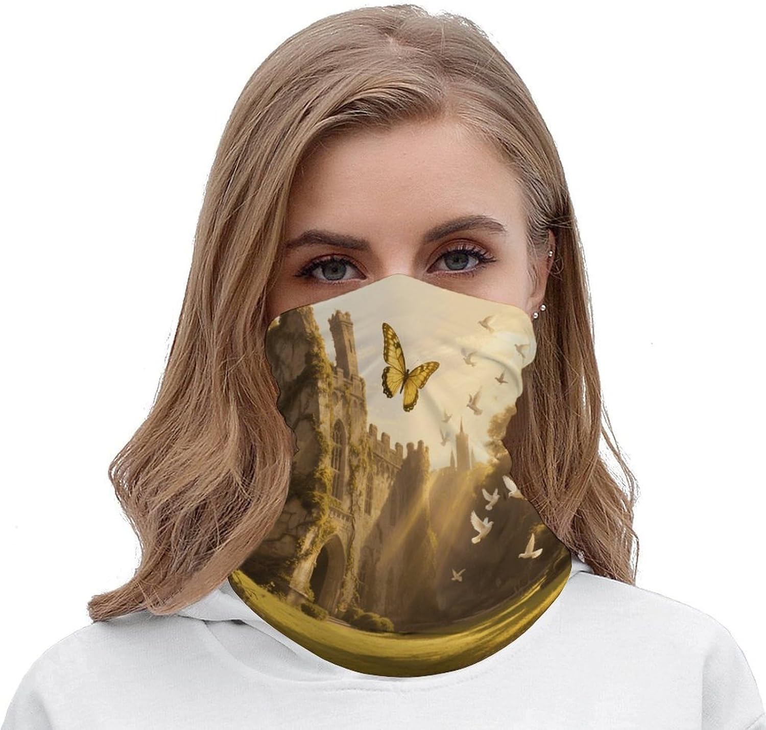 Welcome Butterfly Neck Gaiter for Men Women Cooling Wrap Headwear Winter Head Wrap Scarf Beautiful Headband Personality Balaclava Sport Magic Scarf Windproof Hair Bandana