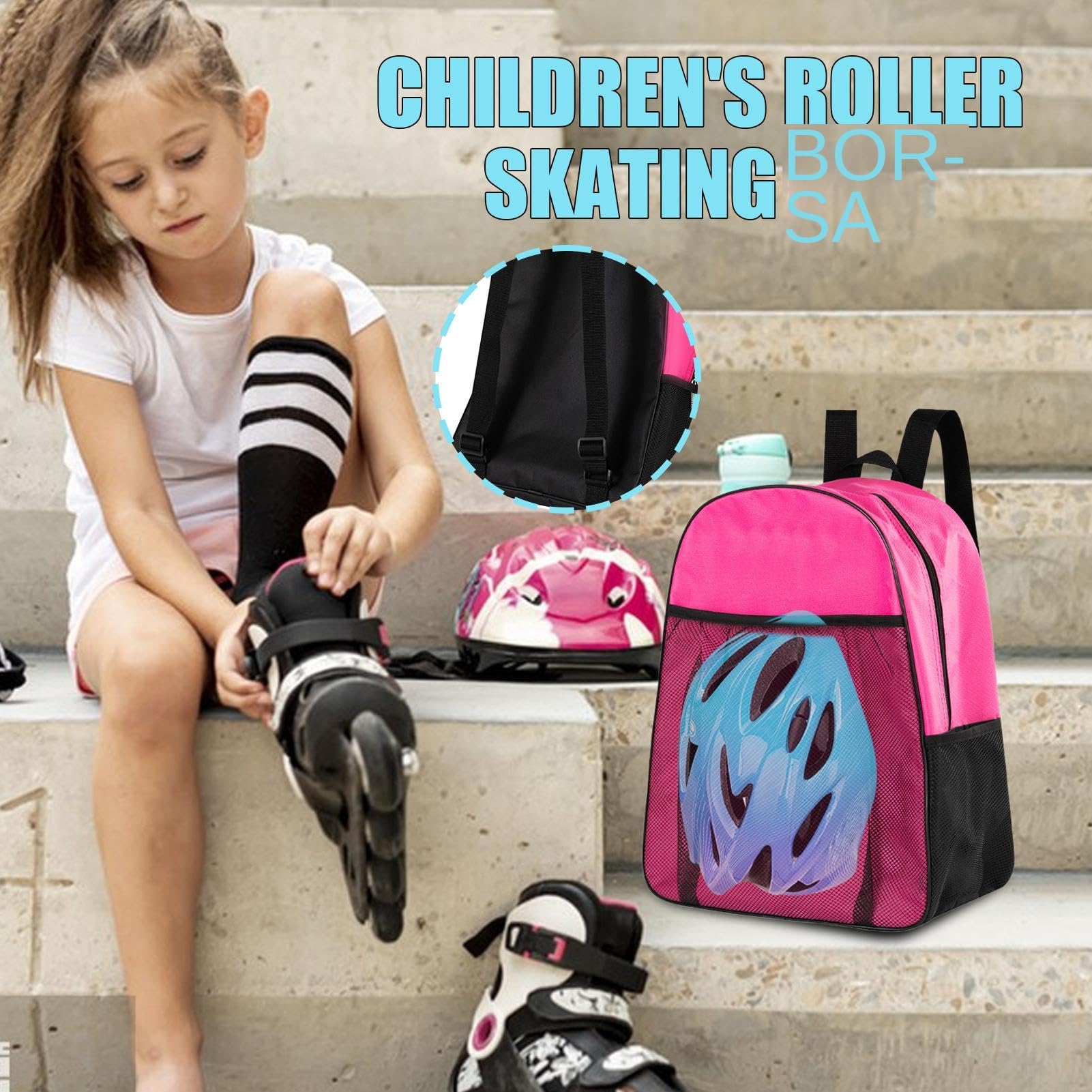 Sac à dos De Rangement De Skate Roller - Étui De Skate Imperméable Portable | Sac De Sport Compartiments | Zace De Voyage Confortable | Organisateur Multi-poches Pour Patins |