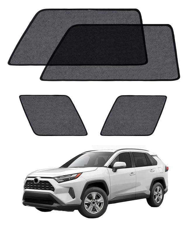 Protetor solar magnético para janelas laterais Ford Explorer 2020 em diante, tela preta com instalação sem ferramentas, 4 peças