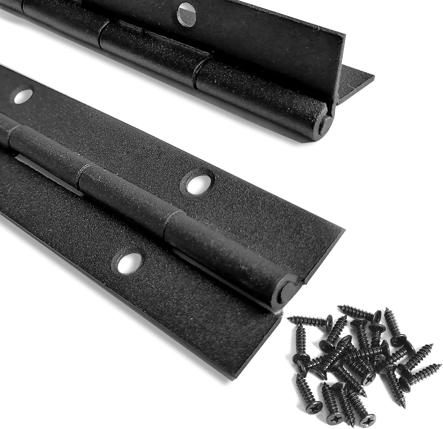 2 Pack Piano Hinge 12 Inch*1.2 inch Stainless Steel Black Piano Hinge Heavy Duty for Various Doors Cabinets Woodwork Marine Doors - 1.2'' Opening Width 24 Screws Included