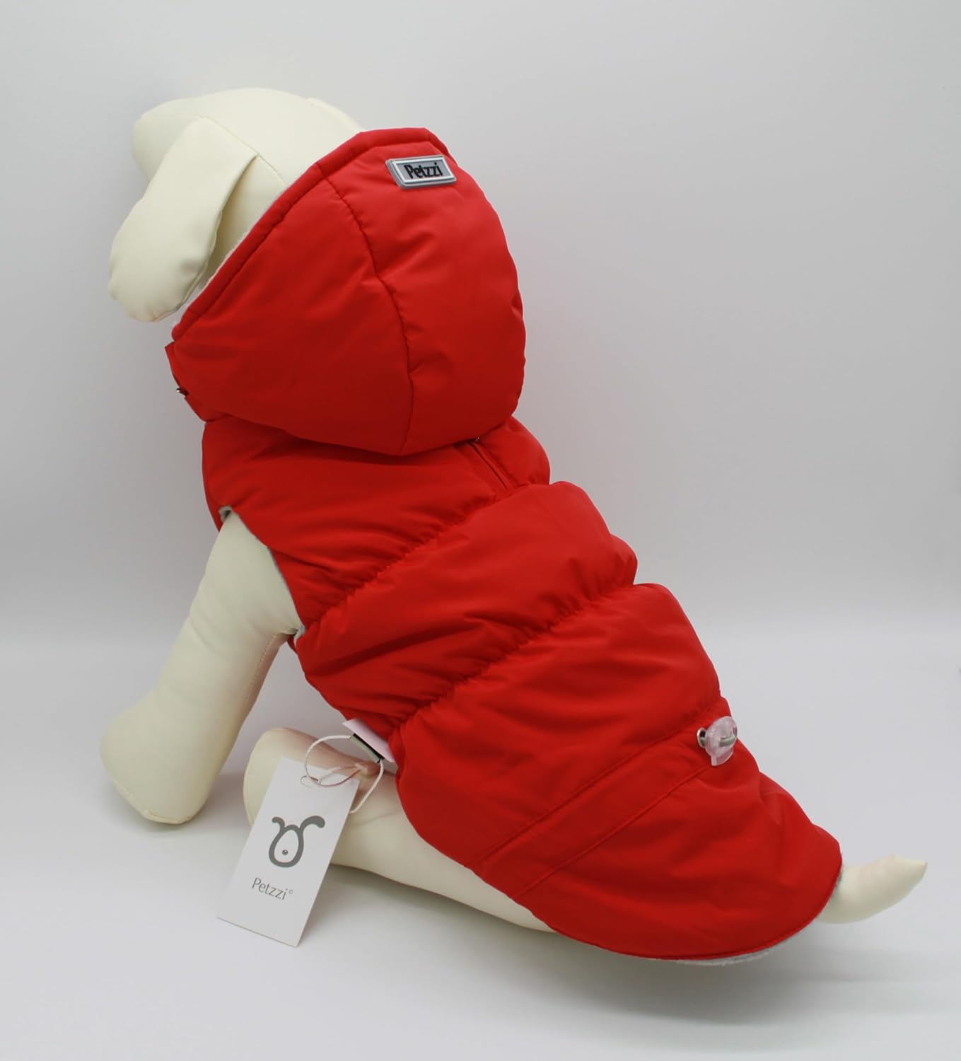 Warm Dog Coat Jacket with Detachable Hood Harness Hole Winter Coat Pet Clothes Dog Cold Weather Coats Cozy Snow Jacket Vest for Small Medium Large Dogs - Blake (Red, Small)