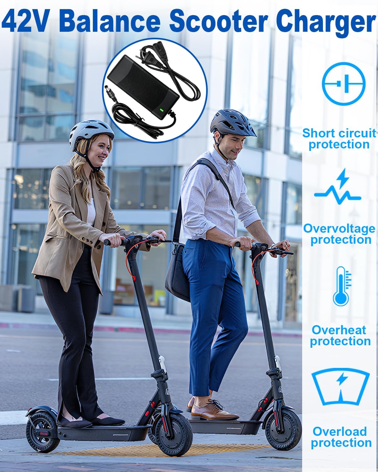 Cargador Patinete Eléctrico 42V 2A Universal 5 Conectores Batería 36V Scooter M365