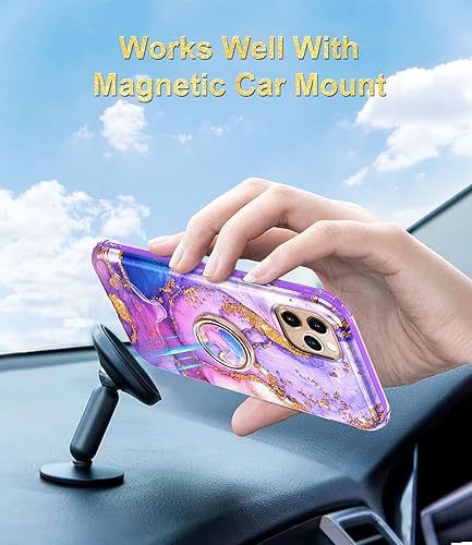 Miniatura 6 de Btscase Funda para iPhone 11 Pro Max, protector de pantalla integrado con soporte de anillo de 360, cuerpo completo de doble capa, resistente, a