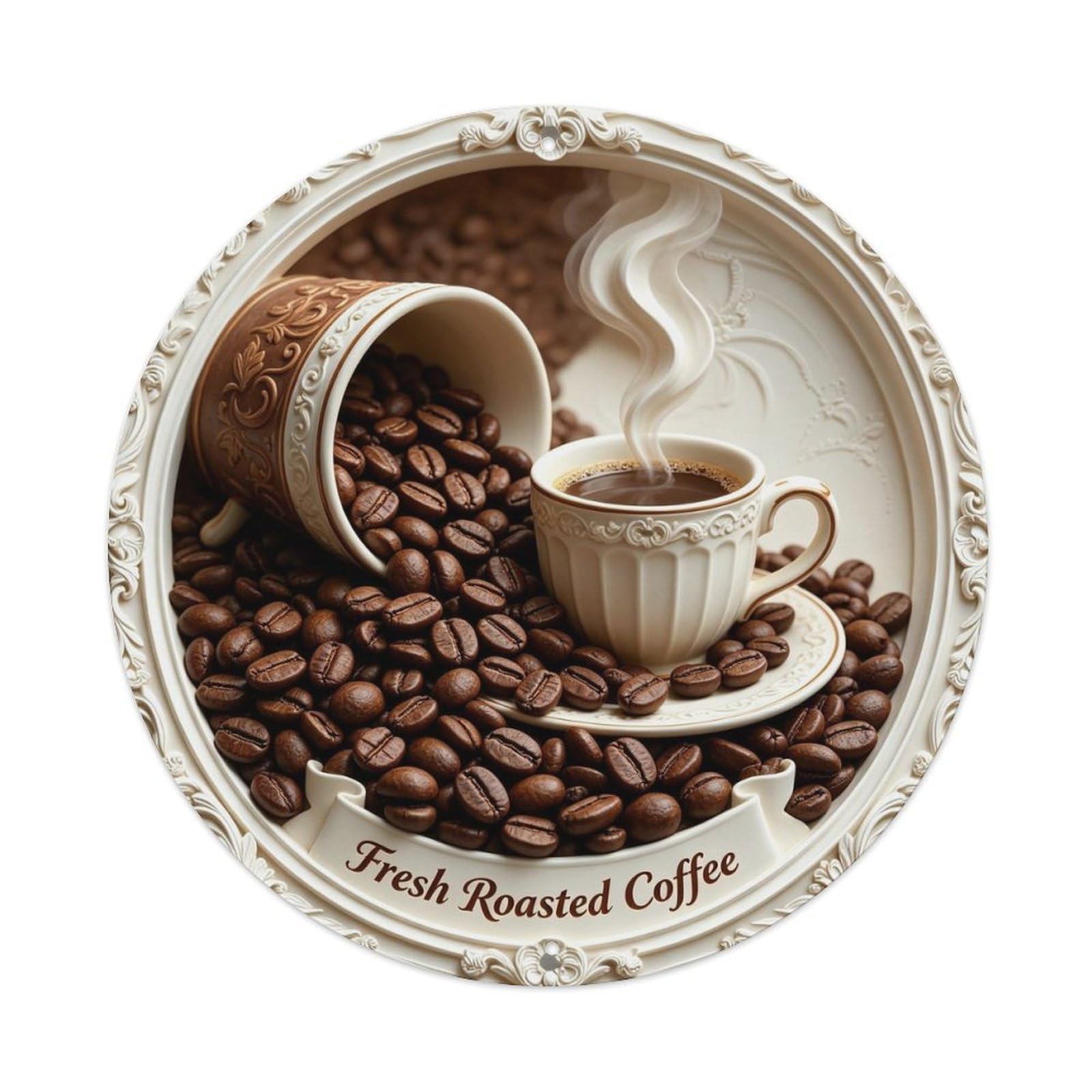 Fresh Roasted Coffee Metal Tin Sign Plaque