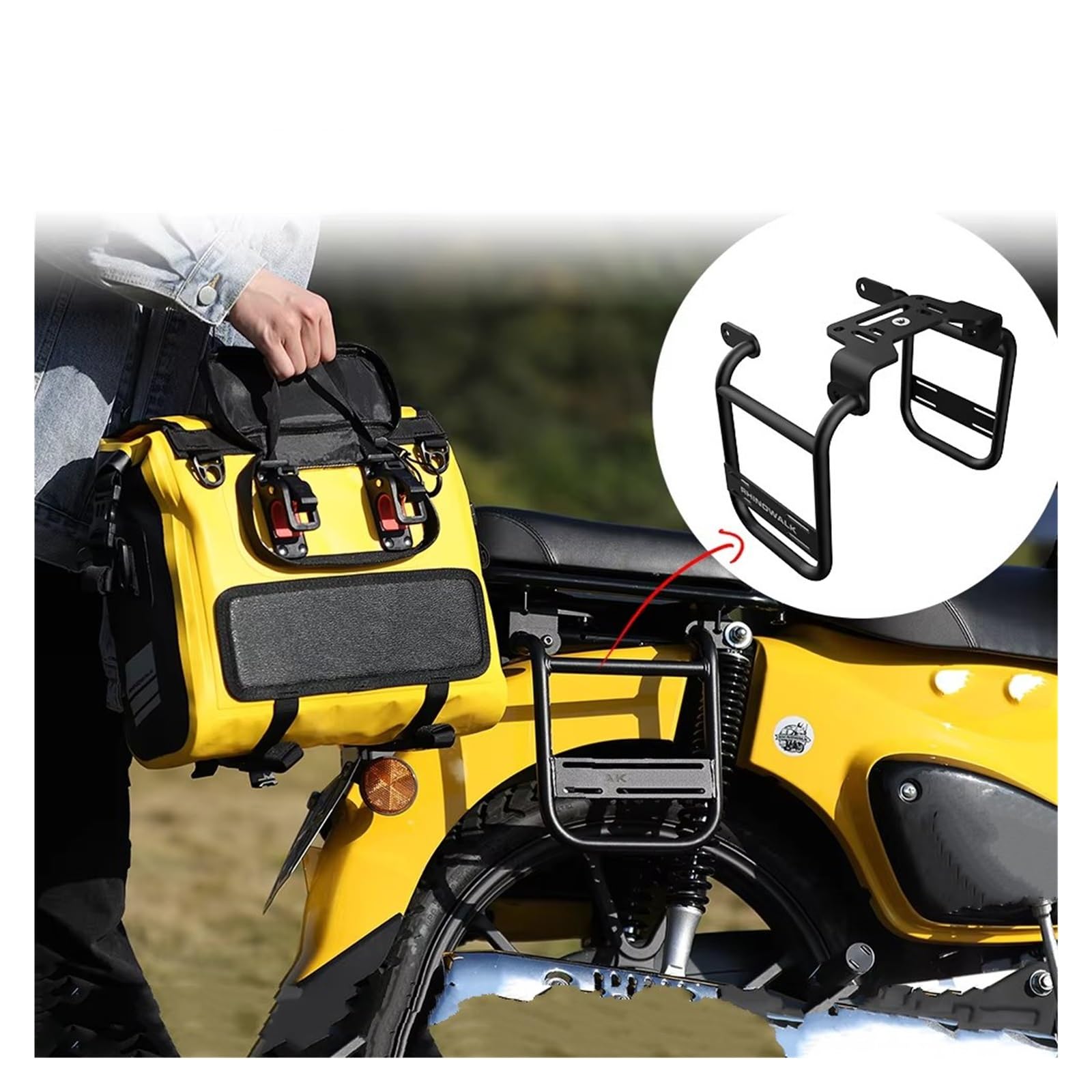 Borsa Posteriore Moto Per Maggior Parte Motori Borsa Sella Per Moto Impermeabile 15L Motore Sgancio Rapido Portaoggetti Laterale Per Laptop 1 Pezzo(Yellow-15L)