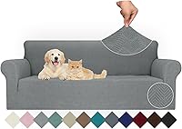 Vista 41 de JIVINER Fundas de sofá de alta elasticidad para sofás de 3 cojines, funda elástica de jacquard de 1 pieza, funda de sofá antideslizante con parte