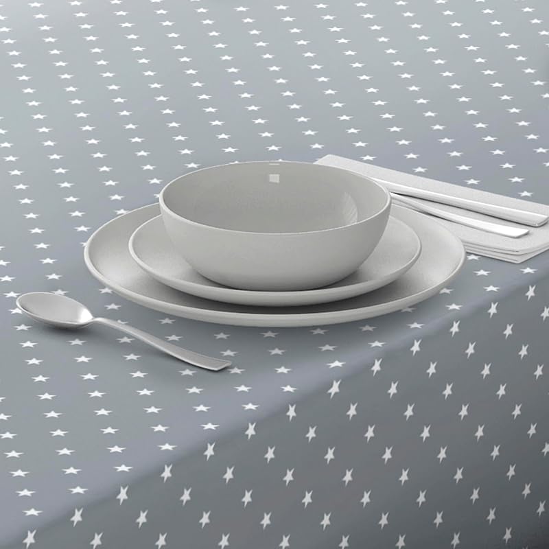 Home Direct Vízálló Terítő Négyzet 140x180 cm Csillag Mintás Szürke