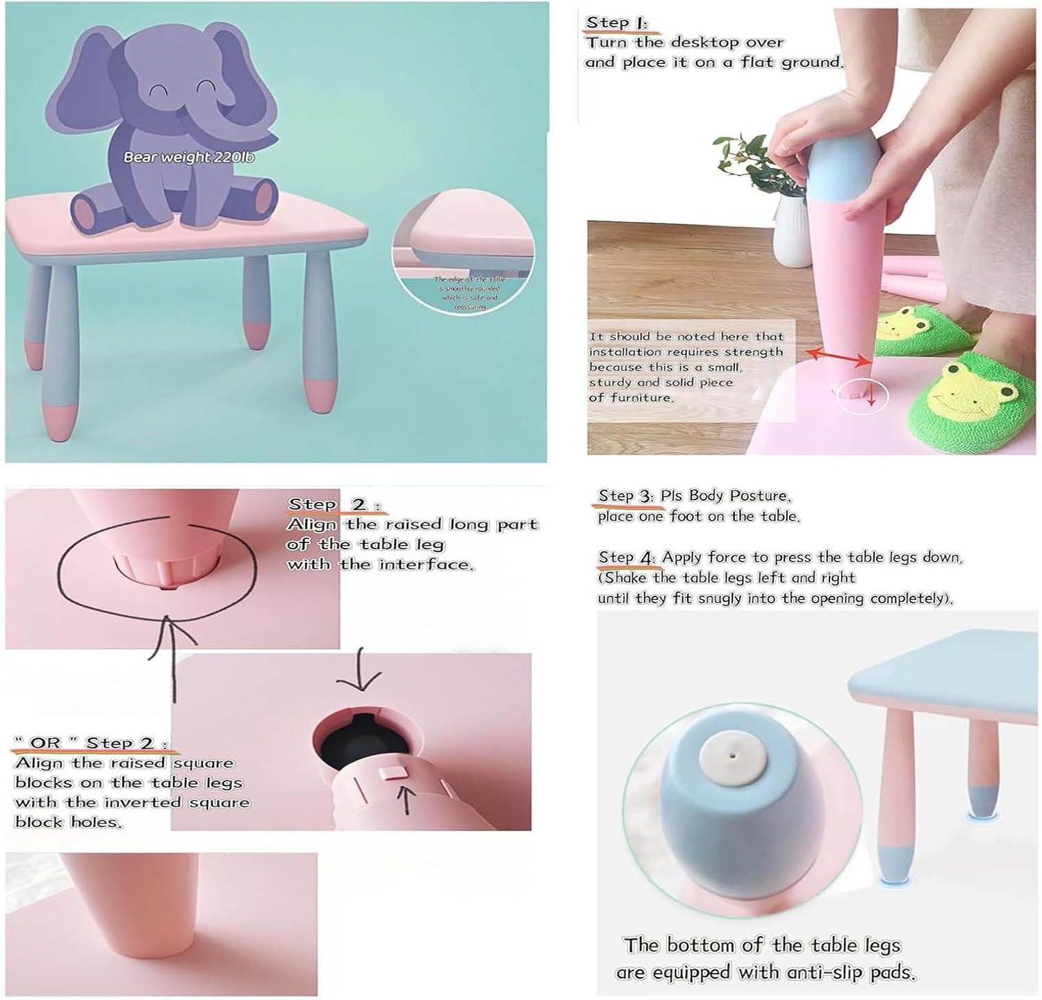 Toddler Table and Chair Set, Kids Plastic Activity Table for Arts & Crafts Snack Time, Lightweight Children Furniture for Home Playroom Classroom, Sturdy & Safe, Easy Assembly