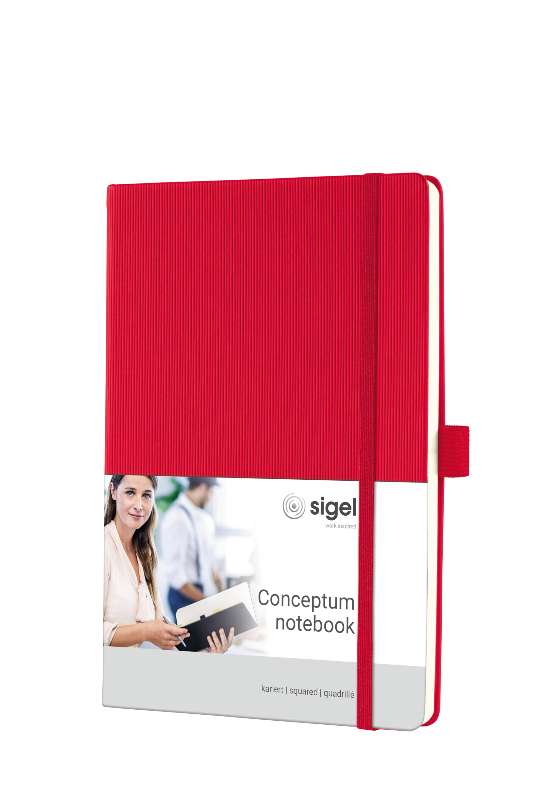 SIGEL CO654 Notizbuch Conceptum, ca. A5, kariert, rot: Notebook Conceptum, Classic, Hardcover