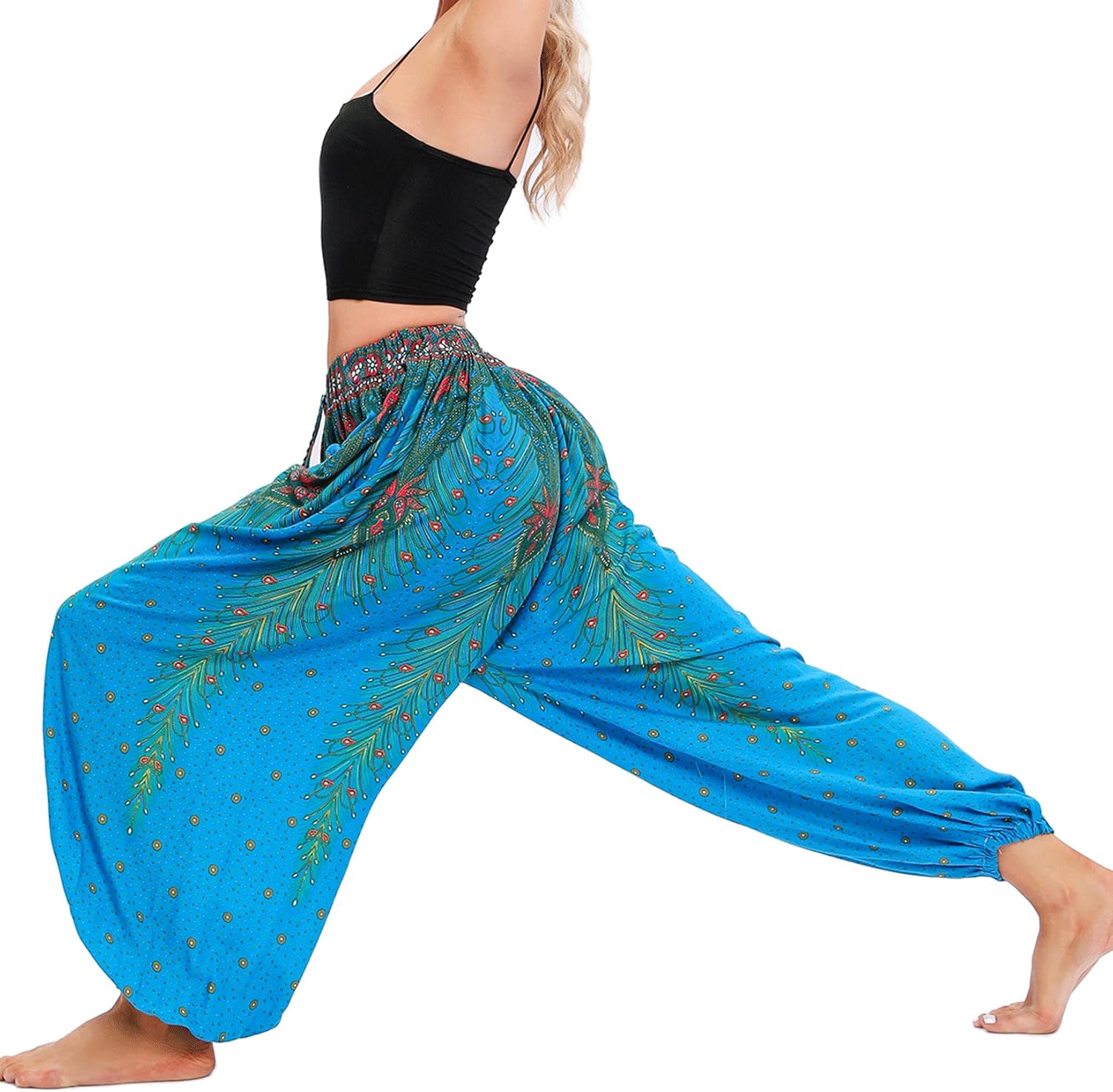 Women's Harem Pants Yoga Hippie Boho Jogger Genie Pants Cool Summer Beach Trousers Bohemian