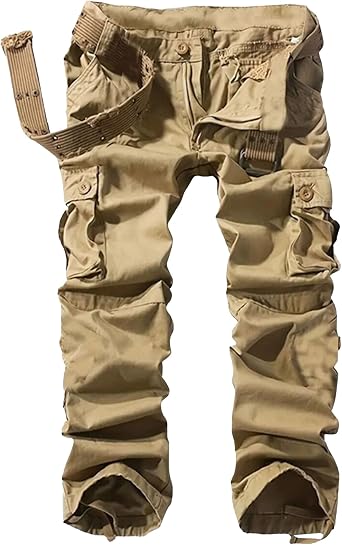 JEKE-DG Mens Casual Cargo Pants Straight Type Military Army Camo Trousers Combat Outdoor Work Pant with 8 Pockets