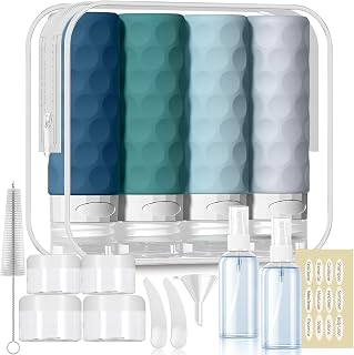 16pack Travel Bottles for Toiletries, TSA Approved Travel Size Containers Set, Leak Proof Refillable Liquid & Creams Toiletries Accessories Kit W/Toiletry Bag (Mint Green)