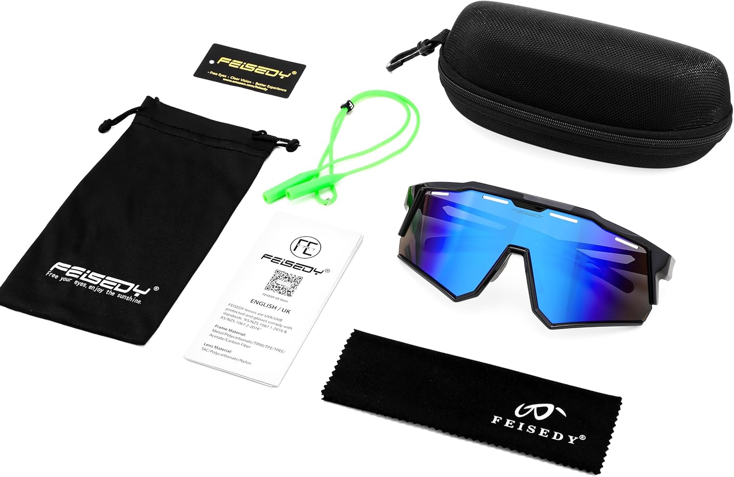 FEISEDY Polarized Sports Sunglasses for Men Women,Teens Baseball Tennis Sunglasses, TR90 Cycling Glasses B4151 - Image 7