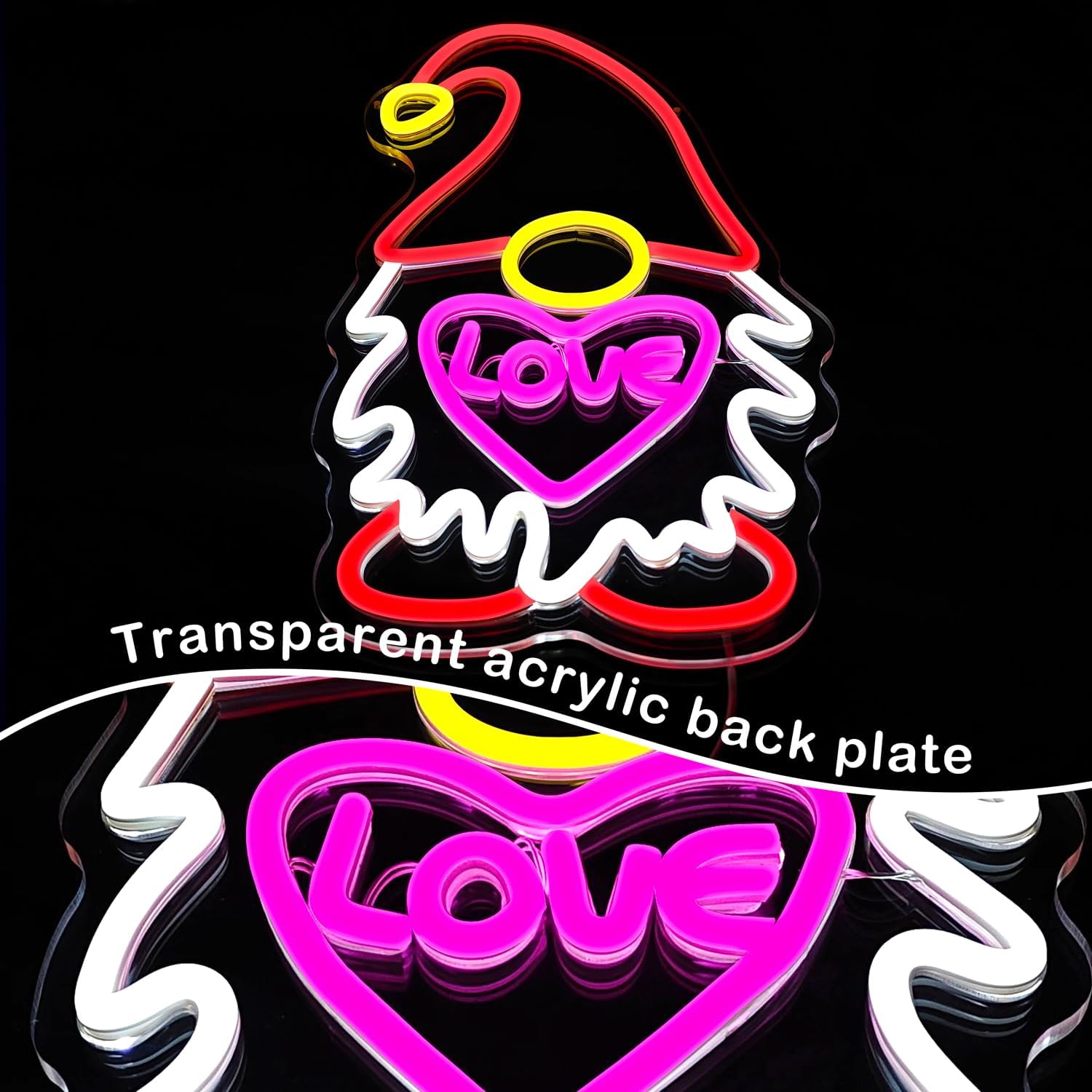 Valentine'S Day Neon Sign Dimmable Valentines Day Gnomes Decor Love Neon Sign for Wall Decor Neon Heart Light Up Sign for Bedroom Bar Living Room Party Valentine'S Day Decorations Gifts for Lover