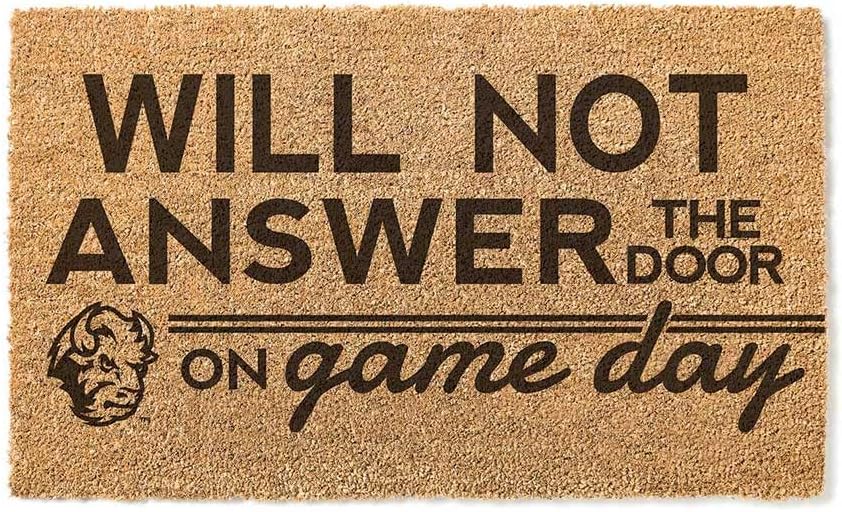KH Sports Fan Will Not Answer on Gameday Coir, 18x30 Inches, Outdoor Rug Display Your Team Spirit with This Unique North Dakota State Bison Doormat, Multi