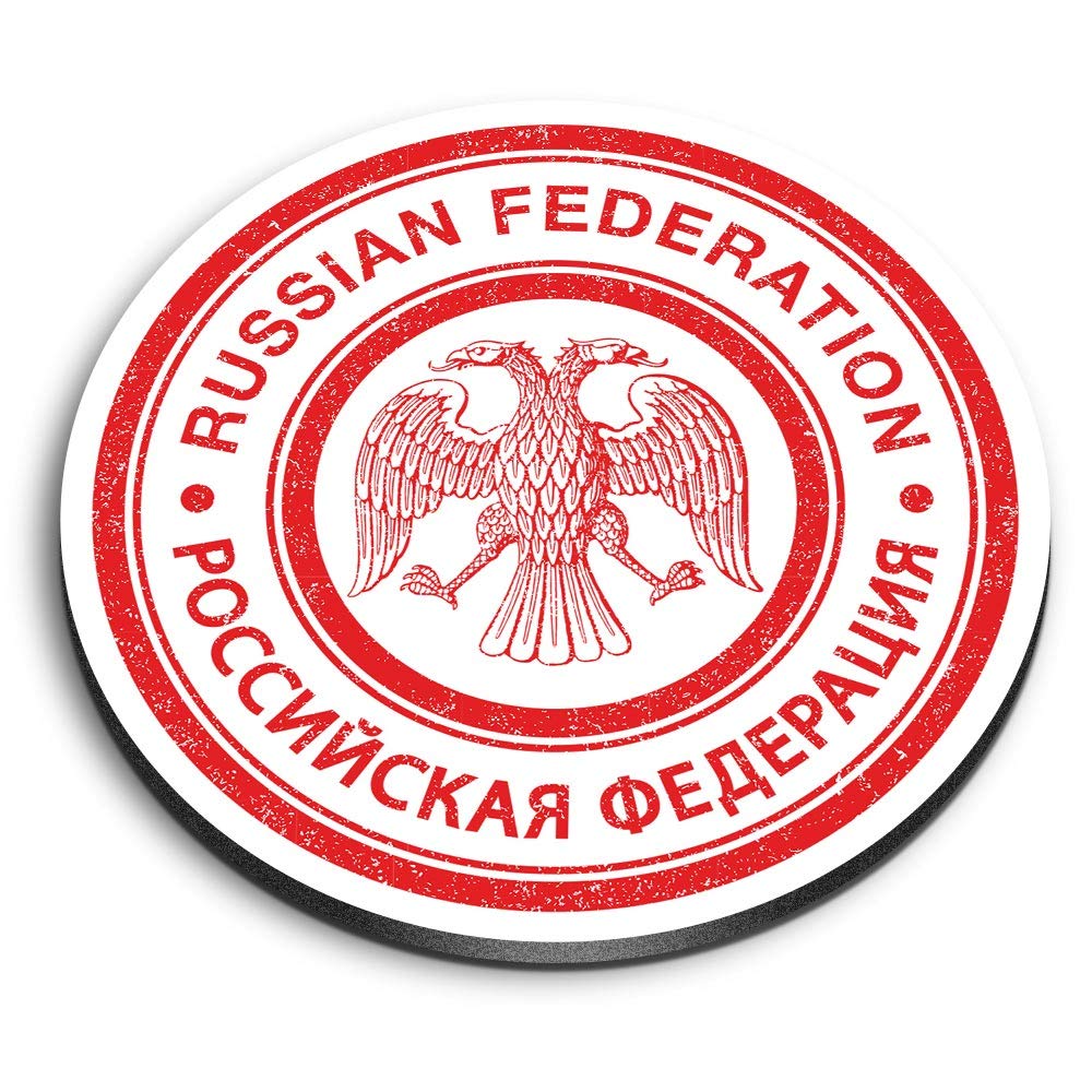 Destination Vinyl Ltd Multicolor 1 X Round Mdf Magnet - Russian Federation Red Eagle Russia 7316