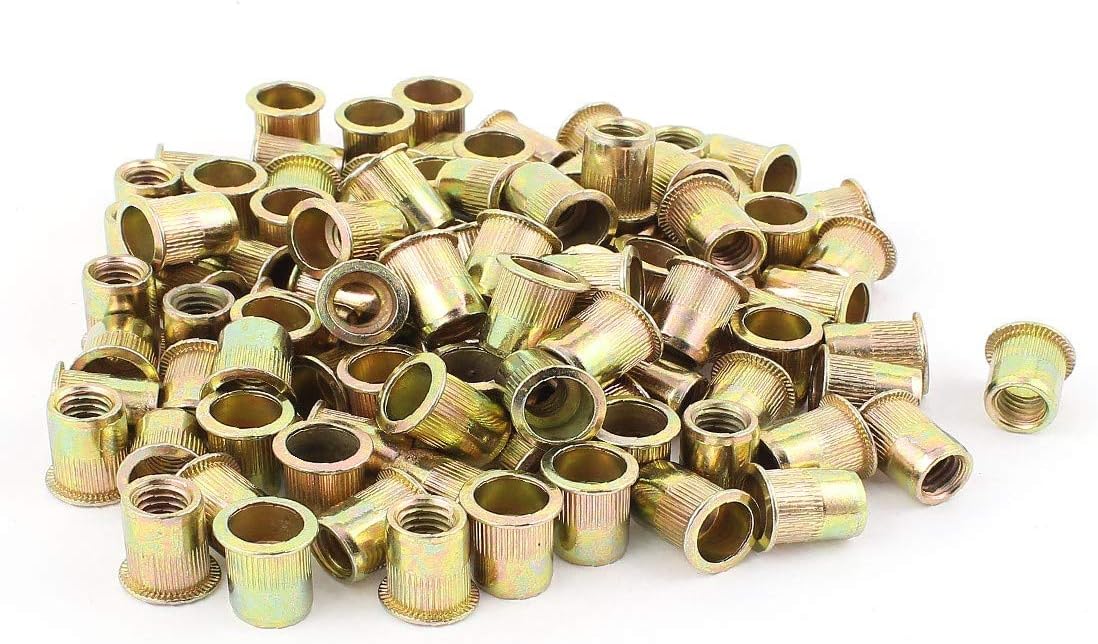 New Lon0167 100 Pcs Featured Zinc Plated Carbon reliable efficacy Steel Rivet Nut Flat Head Insert 3/8-16UNC(id:452 3c 75 df0)