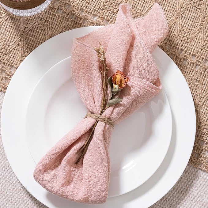Servilletas de Tela Set de 6 Rosas Algodón Lavables 41.91 cm miniatura 4