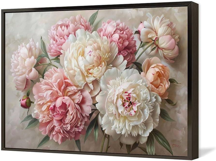 Amazon.co.jp: 絵画 美しく咲く牡丹の束 アートパネル ポスター 魅力的