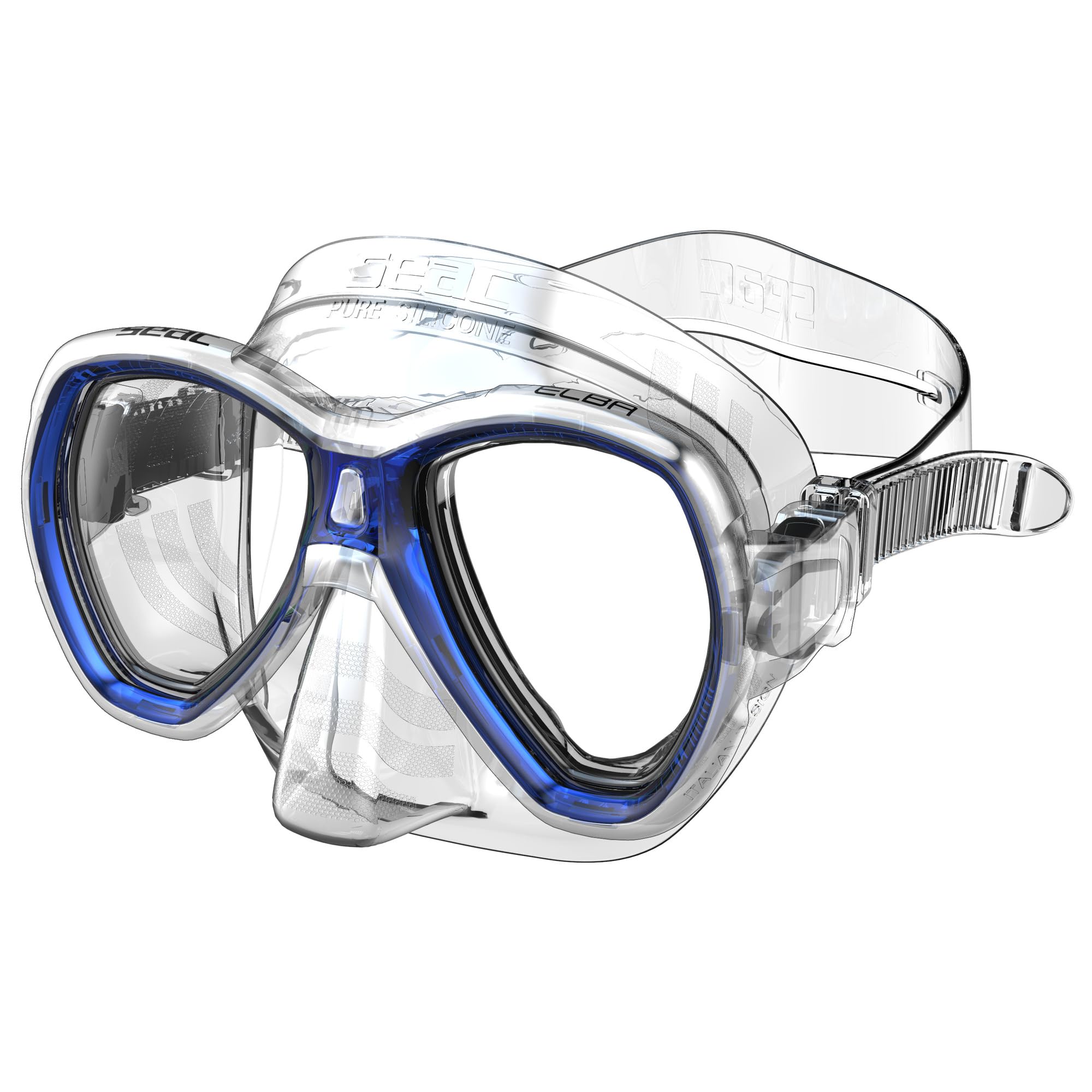 SEAC Set Elba - et de Snorkel con máscara subacuática y Tubo con válvula para la Purga de Agua para Adultos Unisex Adulto