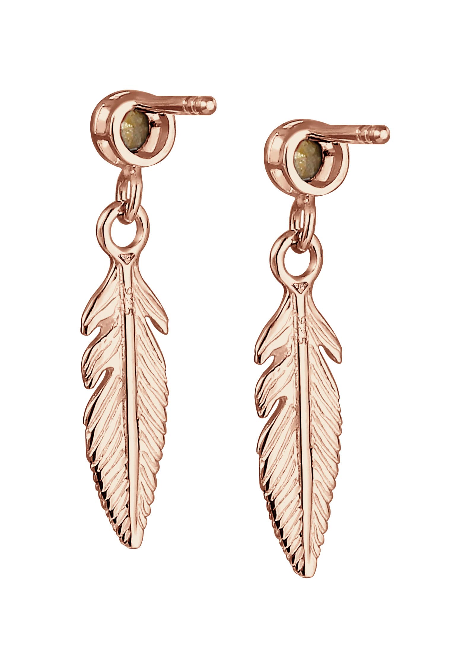 Elli Damen Ohrringe Feder Boho mit Kristalle