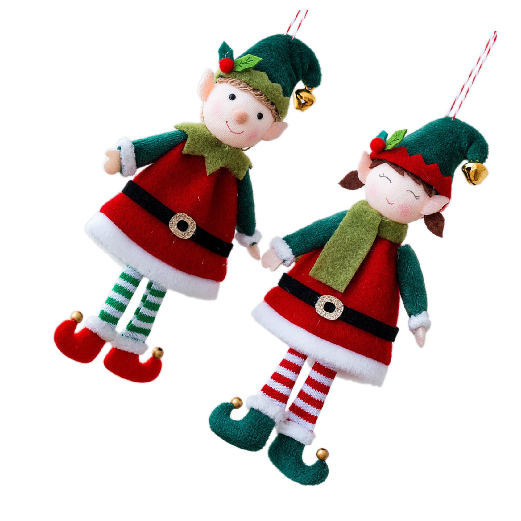 ABOOFAN 2pièces Couple de Peluches Elfes Décoratives Douces Noël pour Sapin et Fêtes Hiver Lot de Figurines Peluche