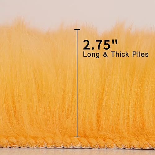 Vista 94 de duduta Tapete redondo de piel de oveja sintética color púrpura de 4 x 4 pies, peludo y mullido, lavable a máquina