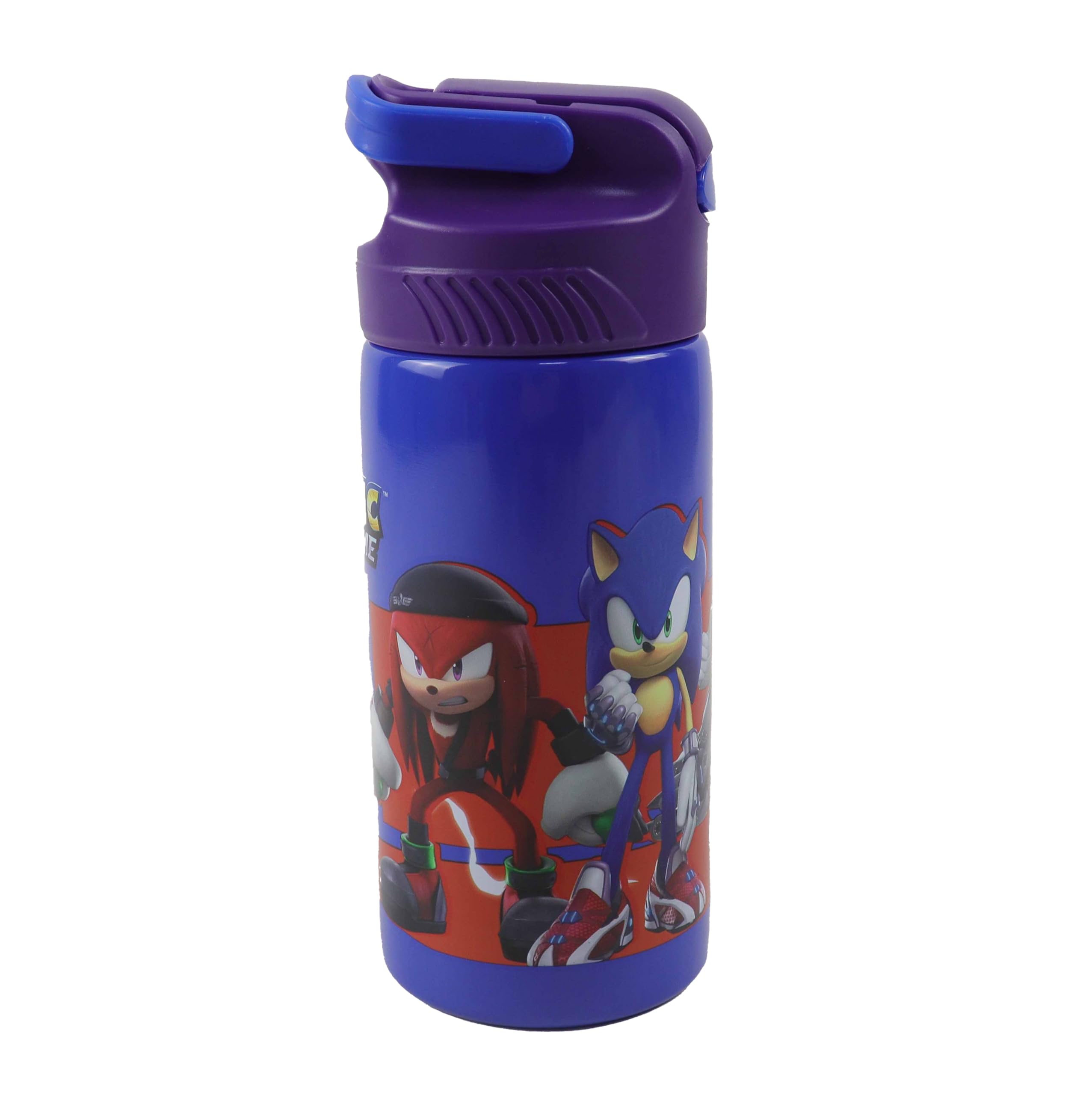 Om Supplies Sonic Characters Reusable Aluminium Sipper Water Bottle Drink Bottle With Built-In Handle For Easy Carry School Lunch Kids Childrens 500Ml (Sonic)