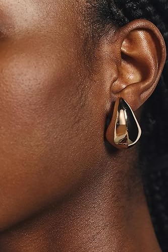 Miniatura 3 de Waterdrop Earring for Women Trendy, Chunky Gold Hoop Drop Stud Earrings, Hypoallergenic Lightweight Dangle Earring for Womens