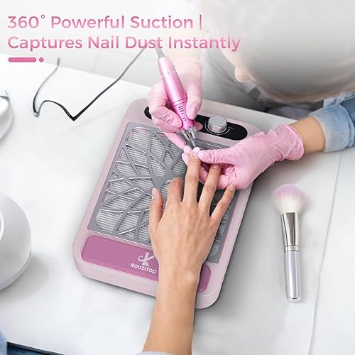 Miniatura 2 de Colector de polvo de uñas para técnicas de uñas, colector de polvo compacto y silencioso con filtro reutilizable, potente máquina de succión de
