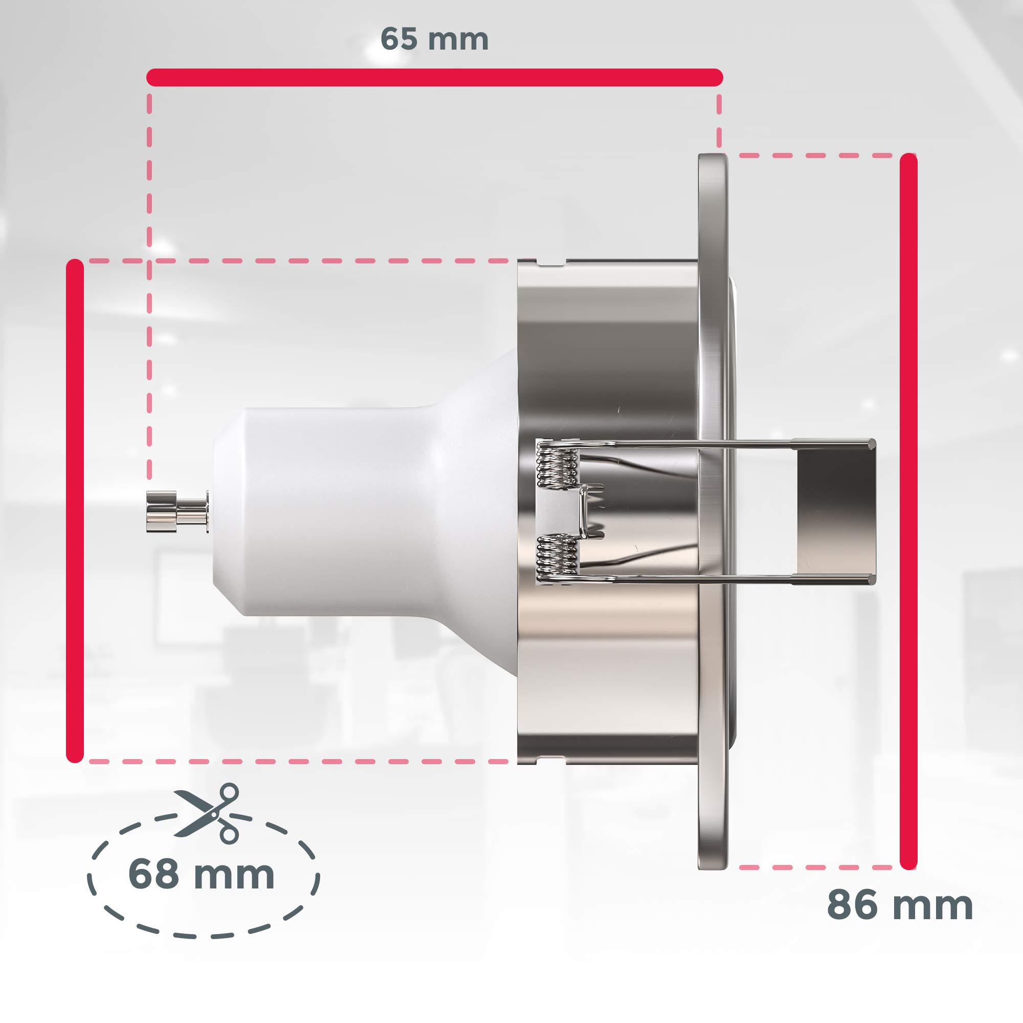 B.K.Licht lot de 6 spots LED encastrables orientables dimmables, ampoules 6x5,5W incluses, GU10, luminaire plafond, spots plafond, luminaires ronds encastrables, blanc chaud