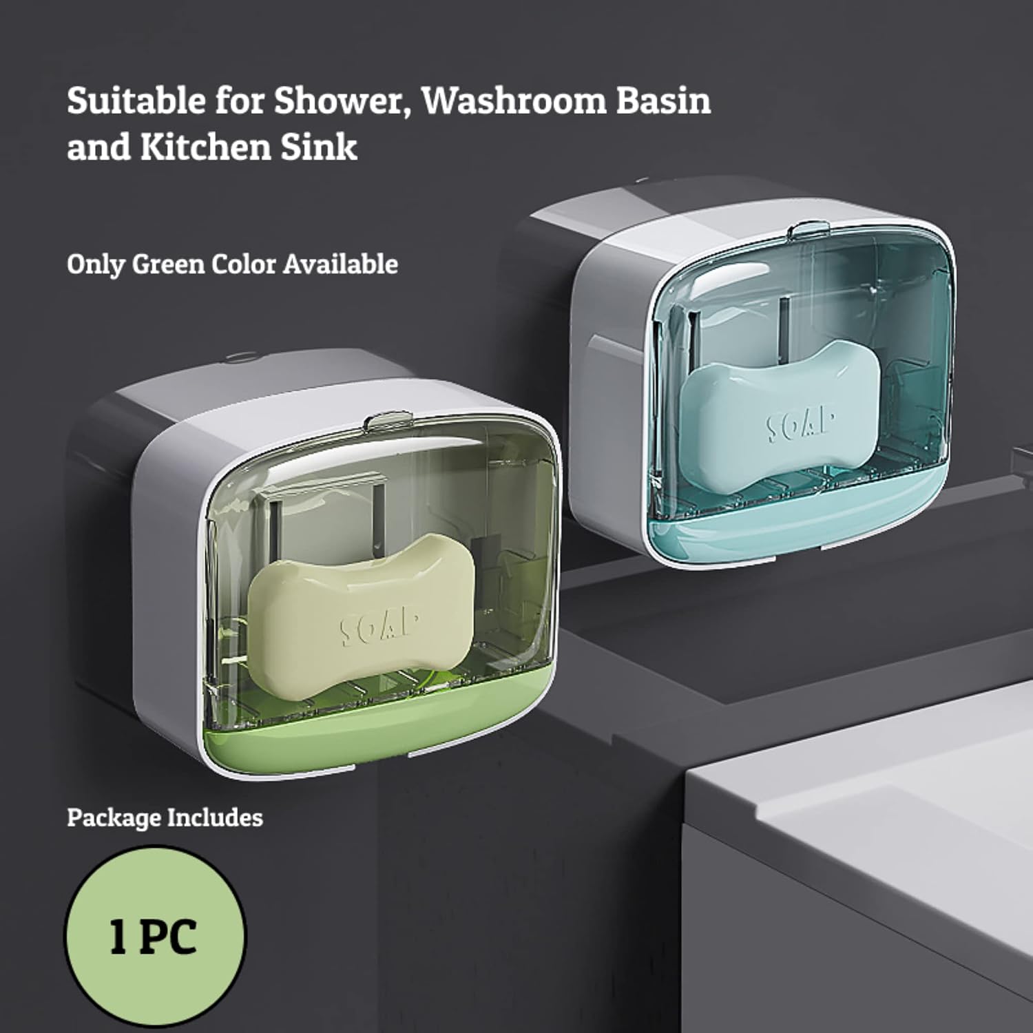 Bar Soap Holder 2022 Design (1 Piece) | Premium Quality Soap Dish | Soap Box for Shower | Shower Soap Holder | Strong Self Adhesive Soap Holder for Shower | Shower Soap Caddy | Shower Caddy