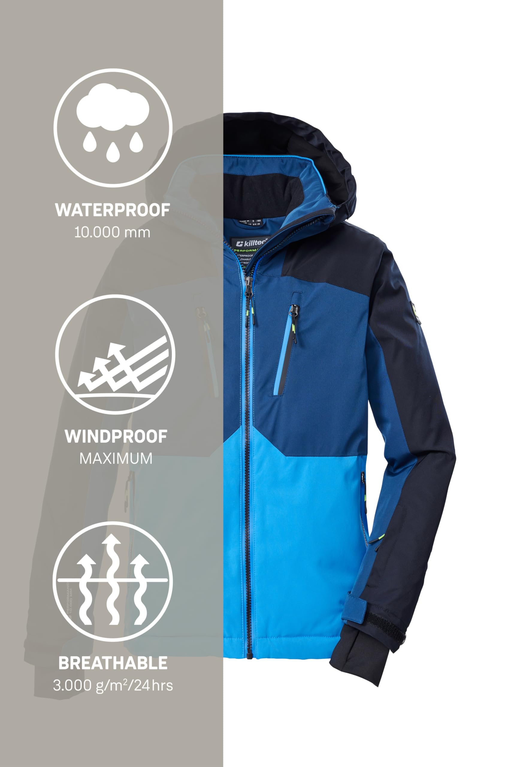 Killtec Ksw 190 Bys Ski Jckt Chaqueta de esquí/chaqueta funcional con capucha y protección contra la nieve Niños