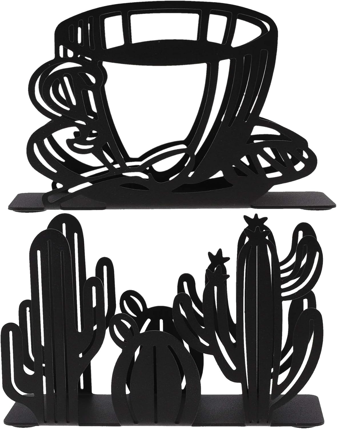 Freestanding Napkin Holders for Table - Set of 2 - Coffee & Cactus