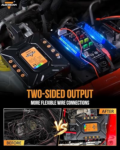 Miniatura 26 de Auxbeam Panel de interruptores de 6 bandas BC60, sistema de relé de control de circuito universal, interruptor LED regulable automático, panel