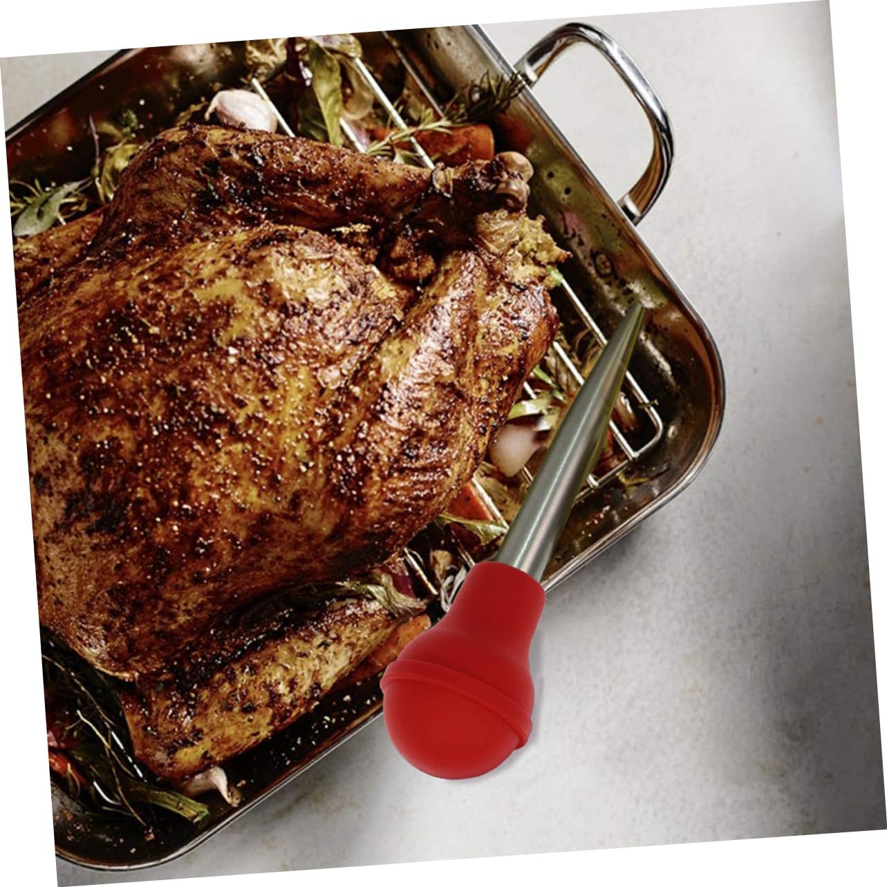 BEBEMOKO 1set Turkey Marinade Injector Kit for Meat Easy to Use Professional Grade Basting Tool for Cooking and Bbq for Turkey Pork and More