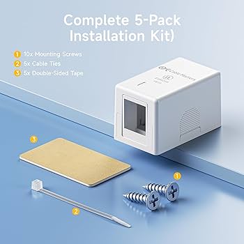 Cable Matters UL Listed 5-Pack 1-Port Keystone Jack Surface