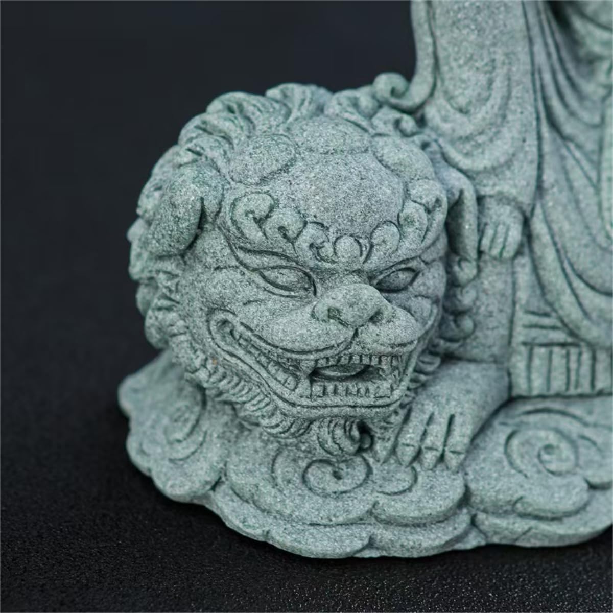 livelyfish Aquarium Buddha Statue Sandstone Buddha Figurines Zen Decor Meditating Buddha Statues for Underwater Landscaping Garden Decoration (A)