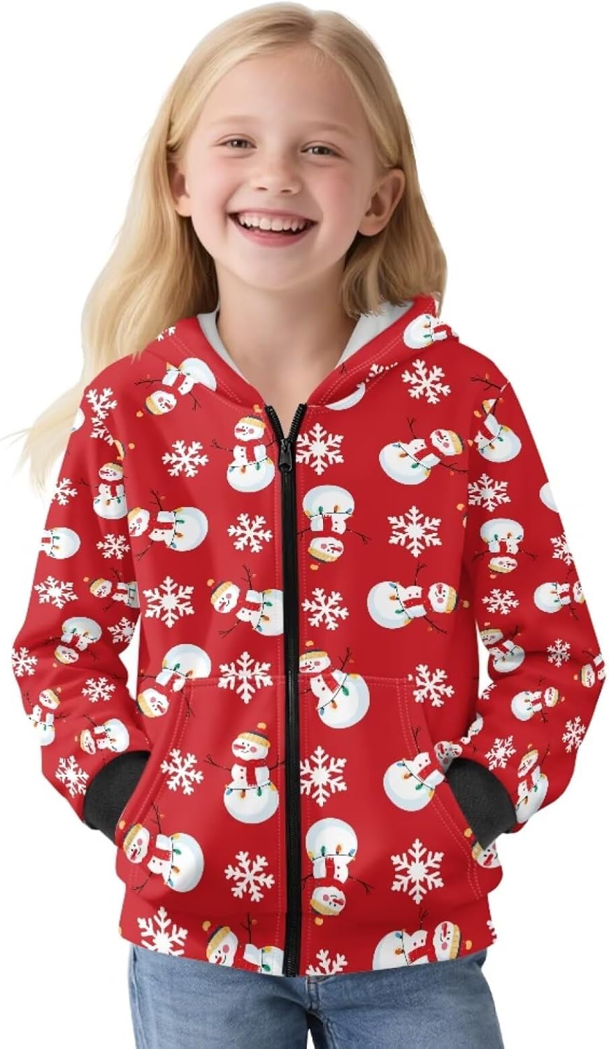 Girl's Hooded Sweatshirt with Long Sleeve, Full Zipper Fleece Hoodies for Teen Girl Casual Jacket