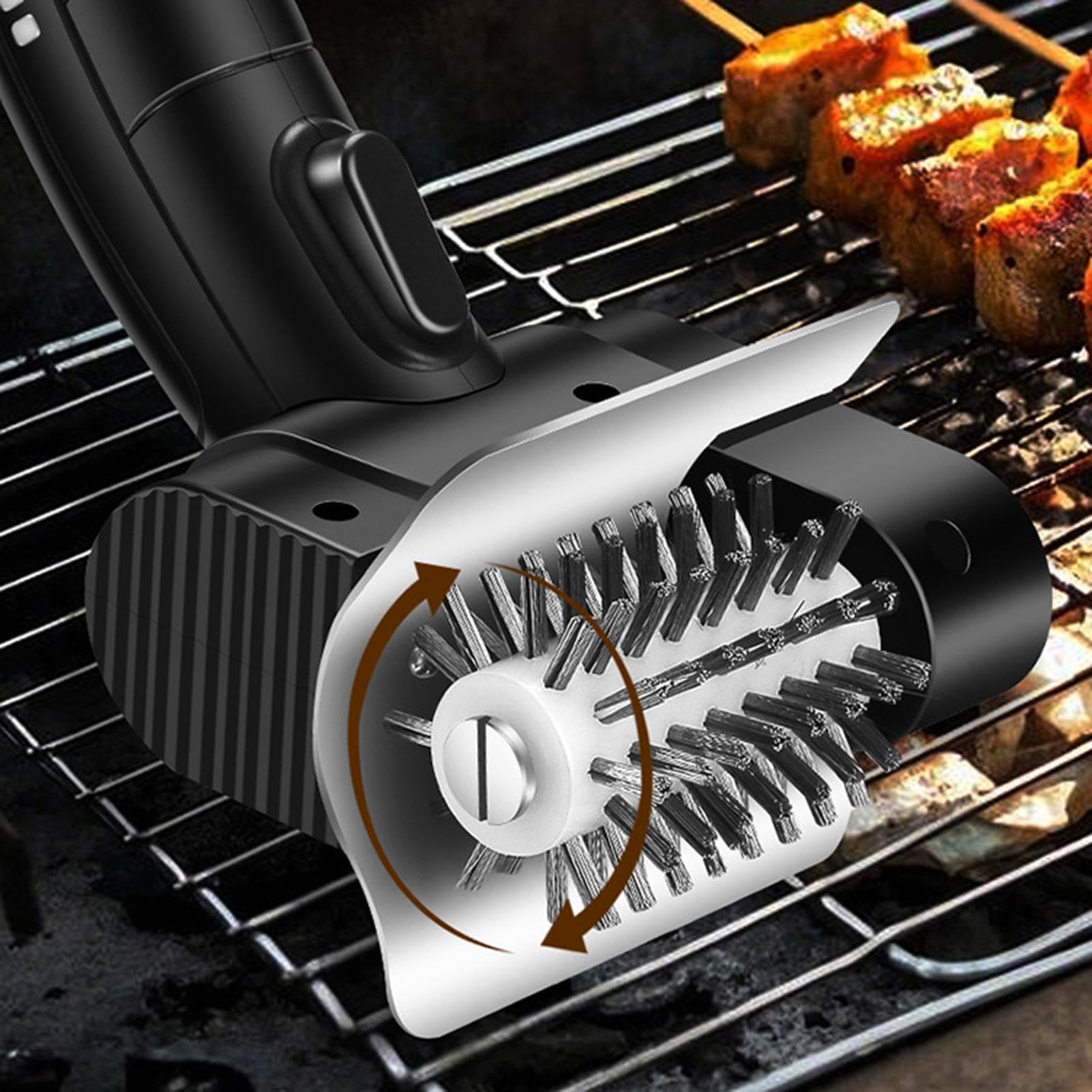 Spazzola Elettrica per Barbecue Spazzola Ricaricabile Portatile | Pulitore per Griglia da Esterno per Adulti Cucina Campeggio Picnic Festa all'Aperto Grigliata Barbecue