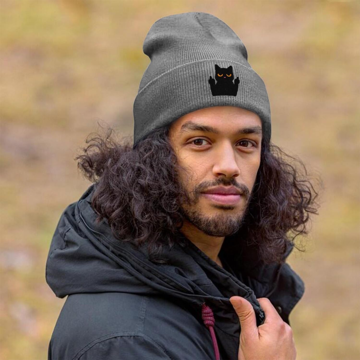 Funny Embroidered Beanie Hat for Men and Women Cute Soft Washable Winter Cuffed Knit Cap Gifts - Image 4